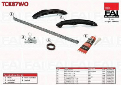 FAI AUTOPARTS tck87wo -  Комплект цепи привода распредвала